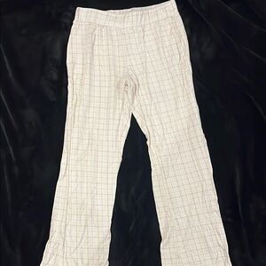 Crosby White Plaid Straight Leg Pants